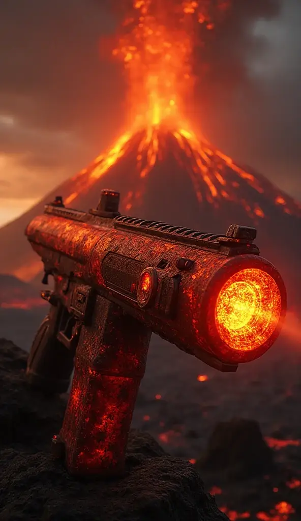 M1014 “Lava Predator” – blazing red magma lines flowing through the