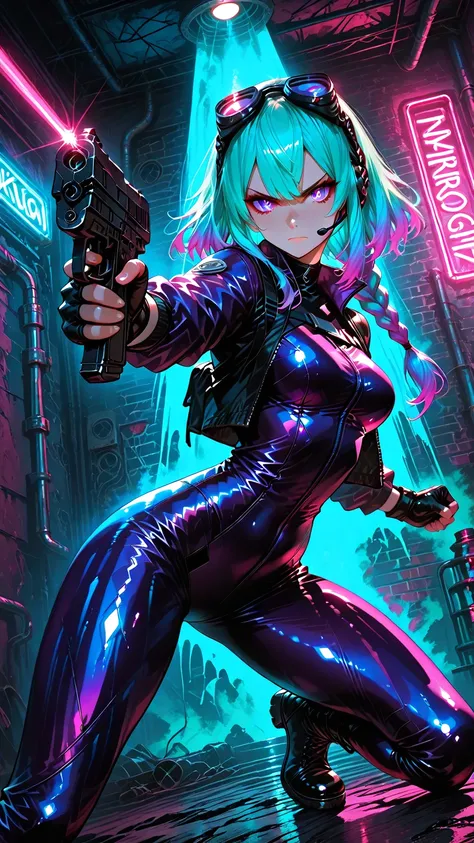 Masterpiece, ultra-detailed, finely detail, female anime latex operative